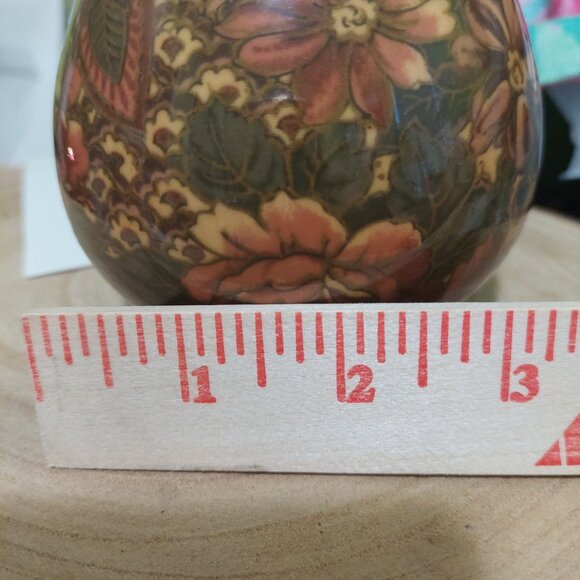 Vintage 1994 Enesco Patricia Reach Floral Ceramic Vase 6" Tall Multicolor - Picture 8 of 9